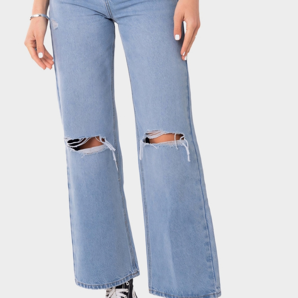Edikted Light Blue High Rise Women Jeans
